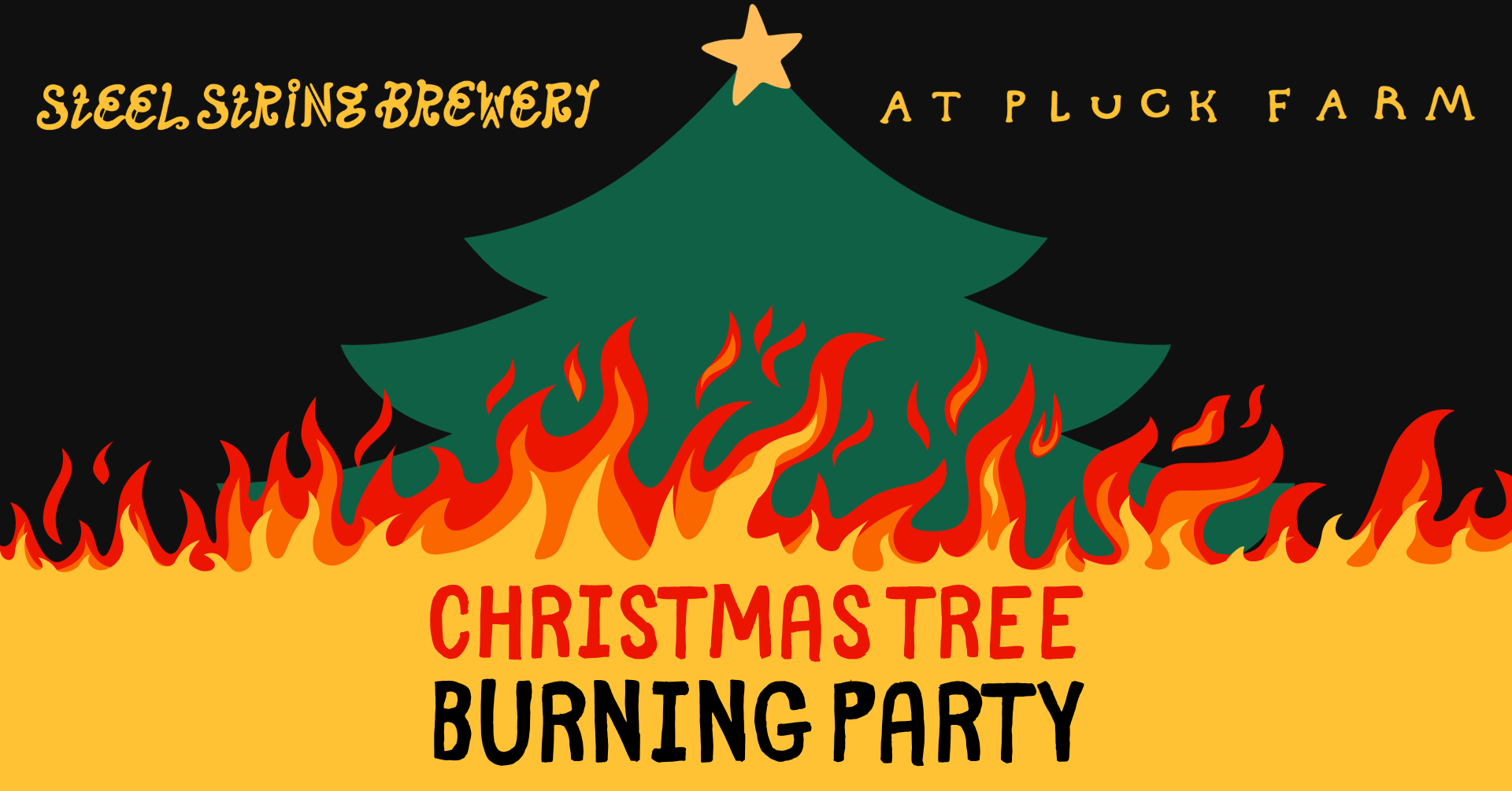 Christmas Tree Burning Party Steel String Brewery