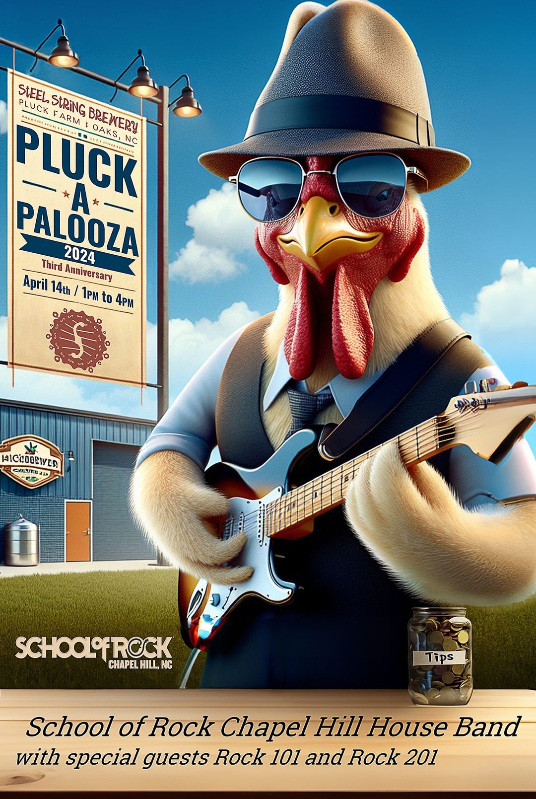 School of Rock Live at Pluck Farm! Steel String Brewery